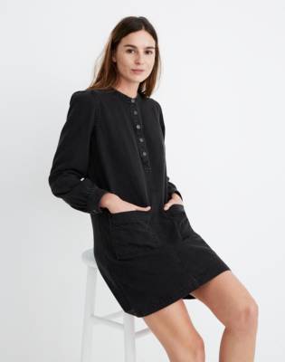 madewell black denim dress