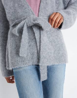 gray wrap sweater