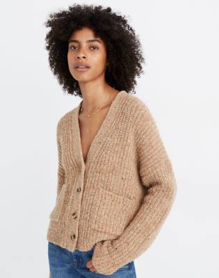 Rib-knit cardigan - Pink - Ladies