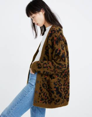 madewell leopard cardigan