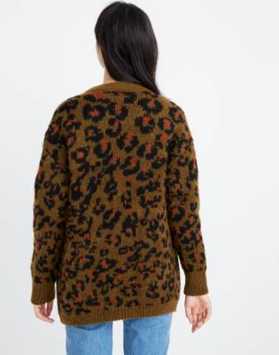 madewell leopard cardigan