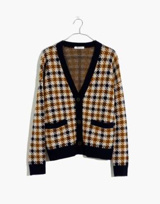 checkered cardigan