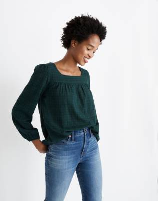 square neck peasant top