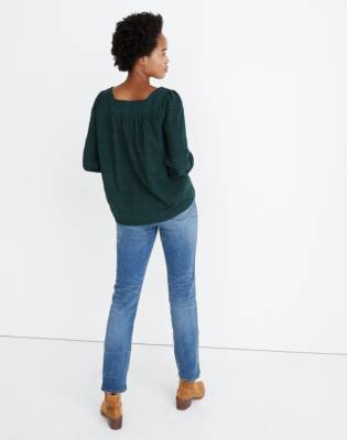 madewell plaid peasant top