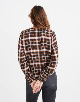 ruffle plaid top