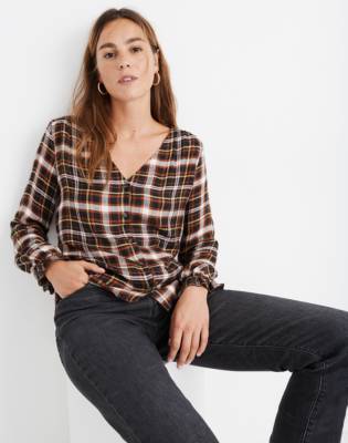 madewell memento ruffle sleeve top