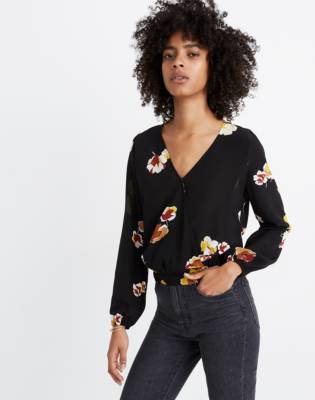 floral wrap shirt