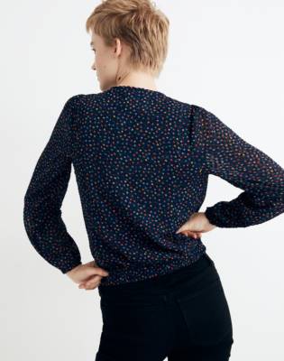 Lyric Wrap Top In Sugar Dot