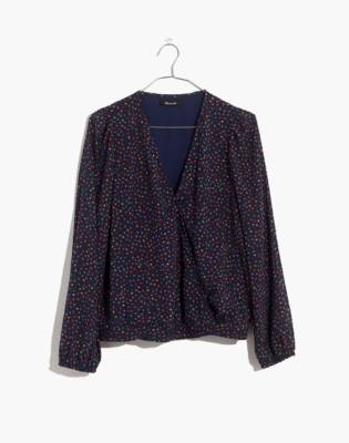 Lyric Wrap Top In Sugar Dot