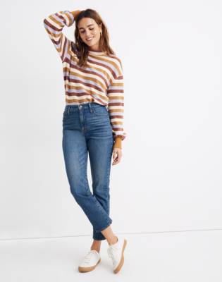 madewell classic straight jeans in fawn wash