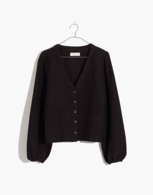black bubble sleeve cardigan