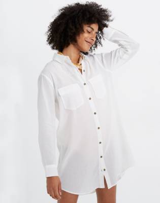 white shirt dress cover up