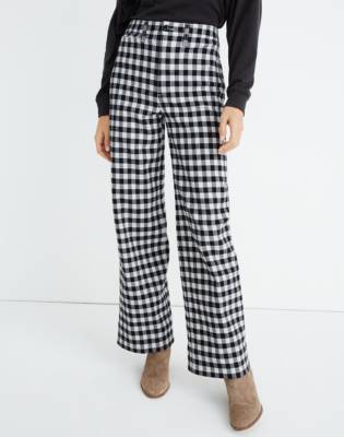 wide leg checkered pants