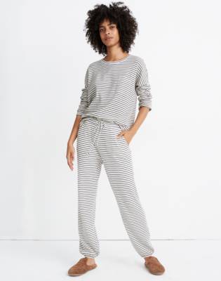 Waffle Knit Pajama Pants in Stripe