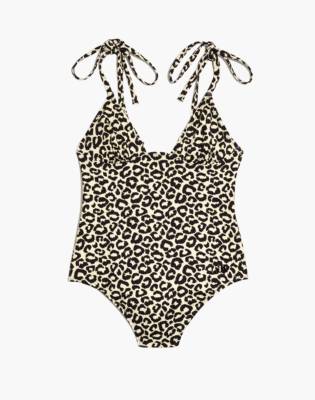 solid and striped leopard one piece