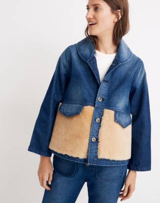 madewell reversible sherpa jean jacket