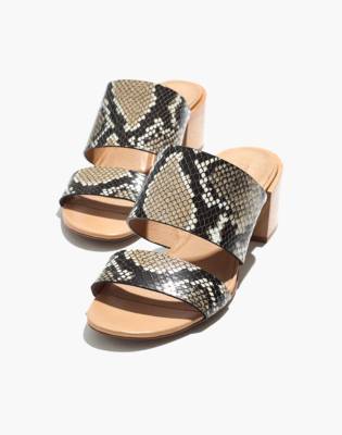 The Kiera Mule Sandal in Snake Embossed Leather | SheFinds