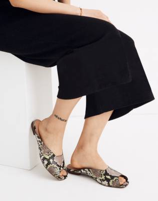 leather open toe mules