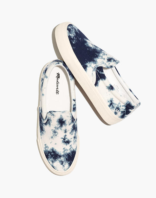 Sidewalk Slip-On Sneakers in Tie-Dyed Recycled Canvas in pearl ivory multi image 1