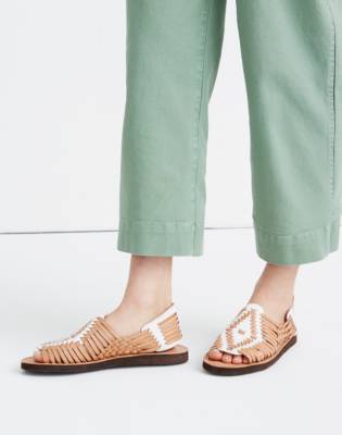 peep toe huarache sandals