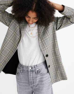 madewell dorset blazer in coster plaid