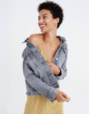 madewell boxy crop jean jacket