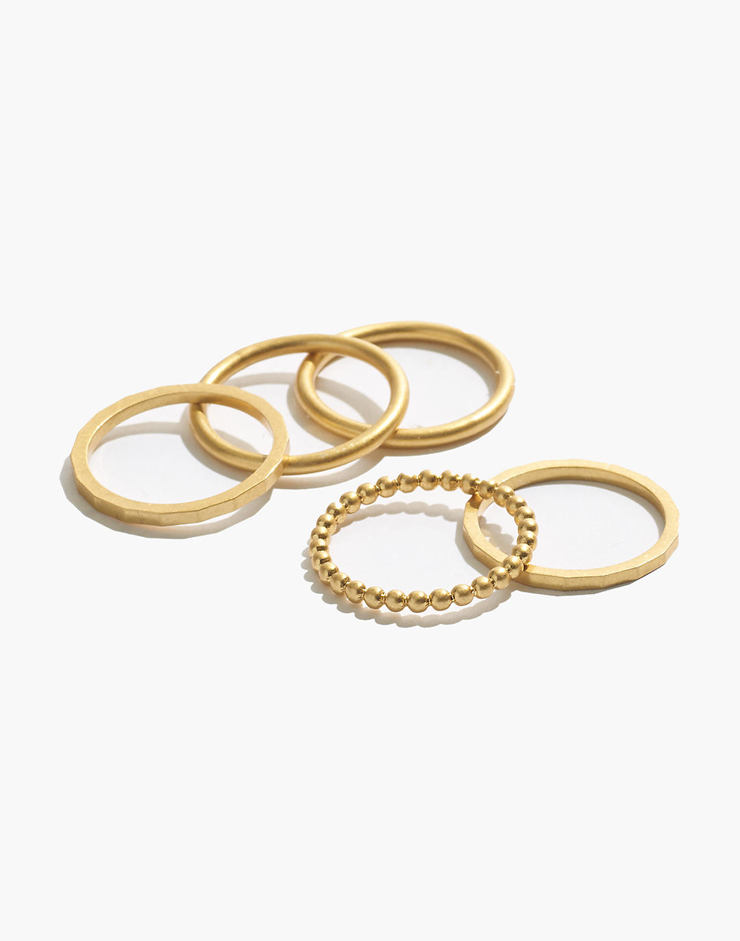 Simple Stacking Ring Set in vintage gold image 1