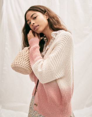 madewell pink cardigan