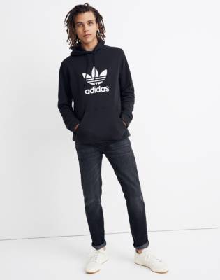 adidas black trefoil hoodie