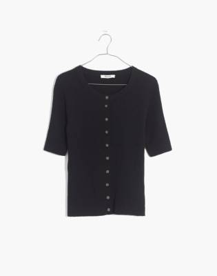 short black cardigan sweater