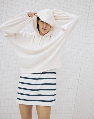 madewell bubble sleeve sweatshirt dress