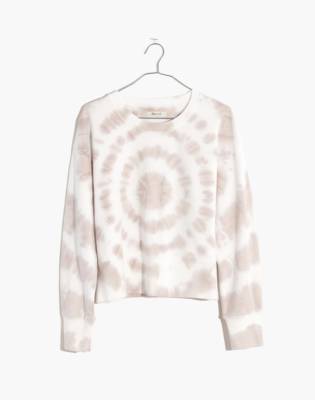 tan and white tie dye sweatshirt