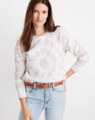 tan and white tie dye sweatshirt