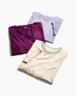 Madewell Whisper Cotton Rib-crewneck Tee In Dusk Peri