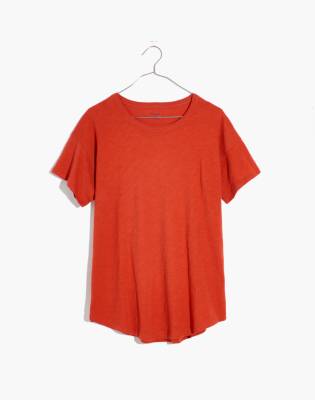 Madewell Whisper Cotton Rib-crewneck Tee In Southwestern Clay