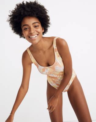 Madewell Second Wave Tank One-Piece Swimsuit in Tie-Dye Print in null image 2