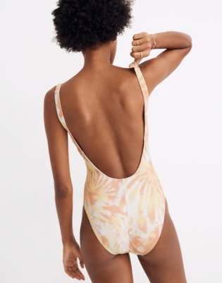 Madewell Second Wave Tank One-Piece Swimsuit in Tie-Dye Print in null image 3