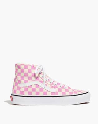 vans pink checkered shoes