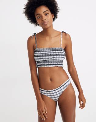 black smocked bikini top