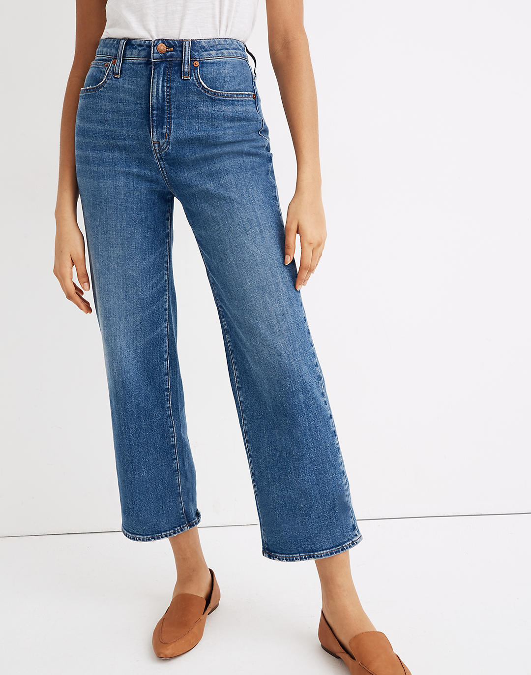 Women's Curvy Slim Wide-Leg Crop Jeans in Newington Wash | Madewell