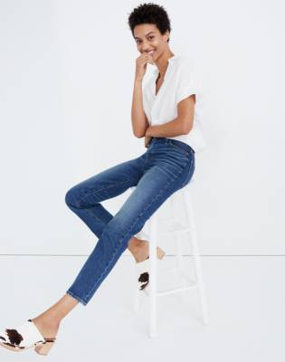 mid rise classic straight jeans