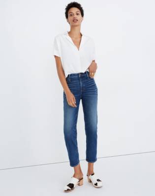 mid rise straight jeans