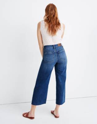 raw hem wide leg jeans