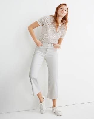 petite white crop jeans