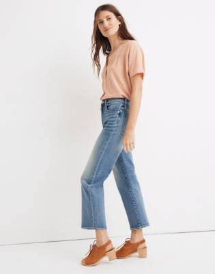 flare leg cropped jeans