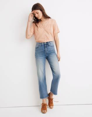ecru slim wide leg jeans