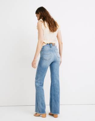 high rise flare denim