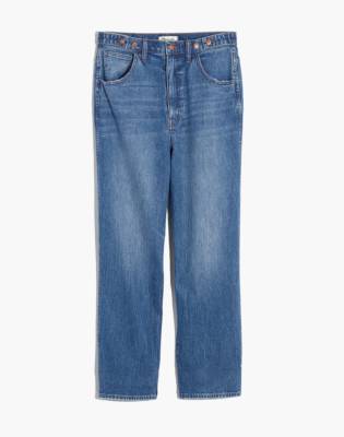 Tab-Waist Highest-Rise Straight Jeans in Delafield Wash in null image 6
