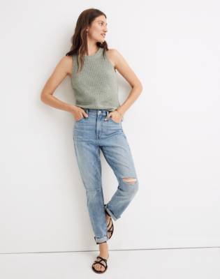 madewell high rise slim boy jean