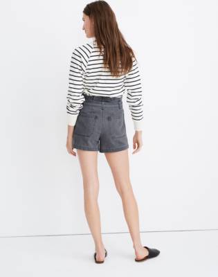 grey paperbag shorts